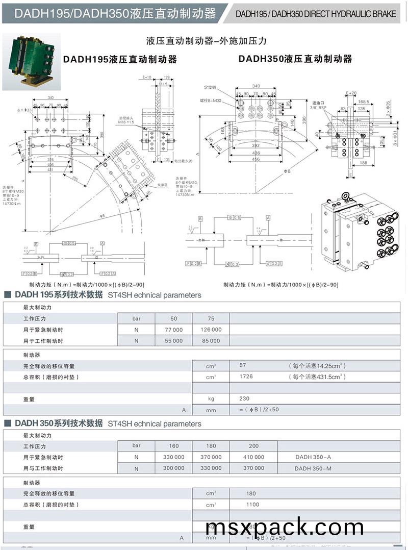 DADH195液壓直動製動器